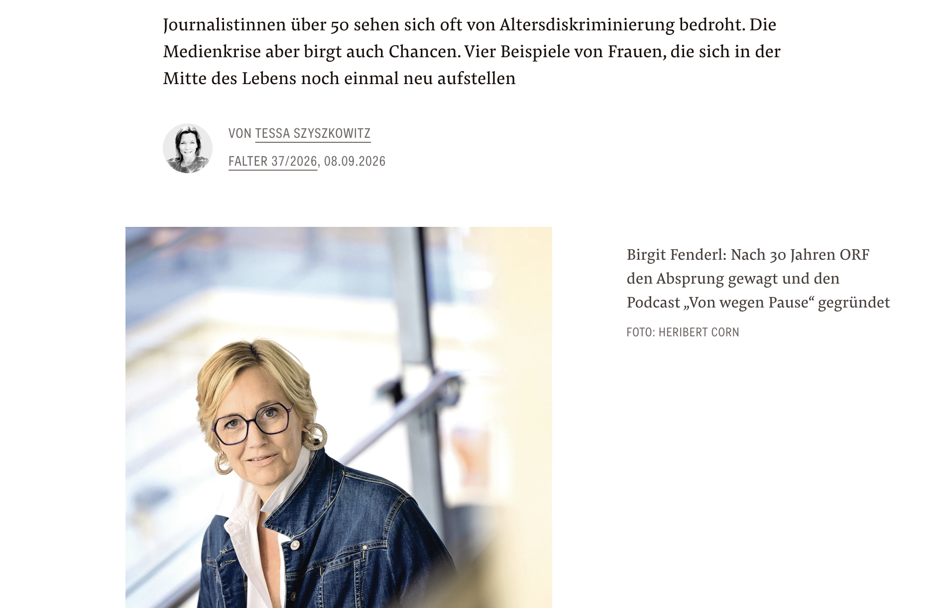 Birgit Fenderl macht nach ORF-Aus Podcast :„Ich bin eine alte Jungunternehmerin“